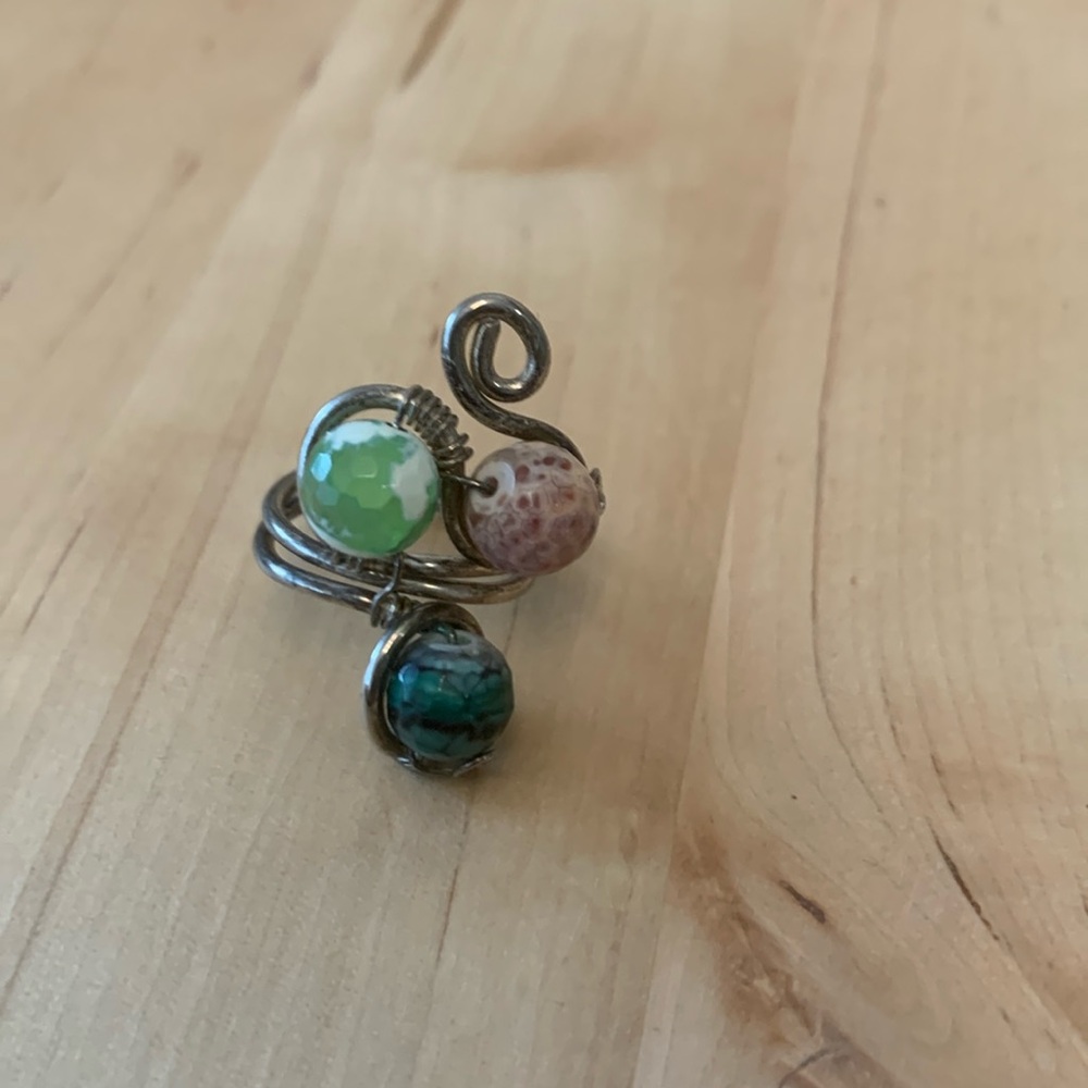 Stainless steel Ring With Three Stones